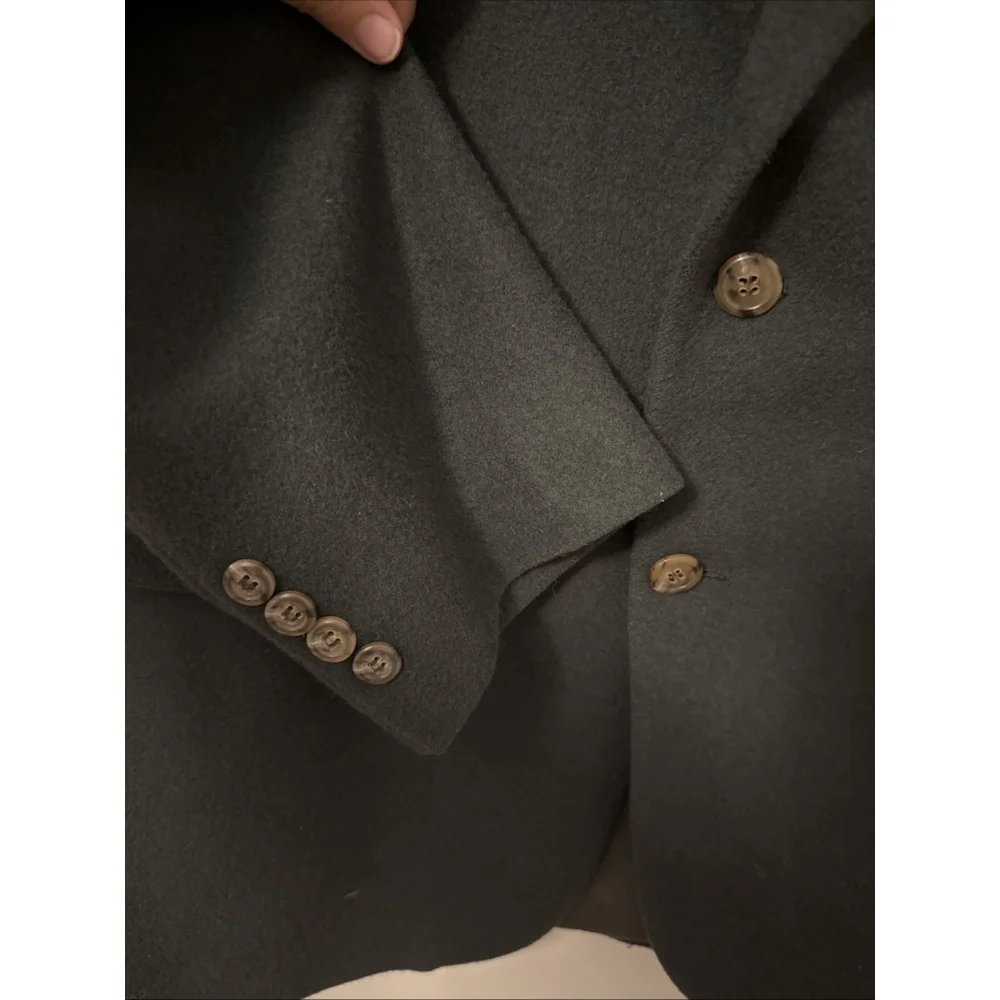 Vintage Bill Blass Men’s 100% Camel Hair Sport Coat Forest Green, Parisian, 40R